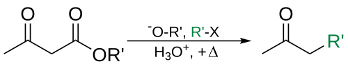 File:Acetoacetic ester synthesis equation.svg