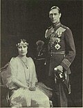 The Duchess of York (later Queen Elizabeth the Queen Mother) wearing the Strathmore Rose Tiara in 1927