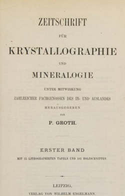 Title page of the first issue of the journal Zeitschrift für Krystallographie