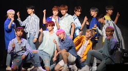 Seventeen performing "Oh My!" in 2018