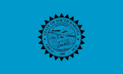 Blue flag with the South Dakota state seal