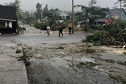 Damage and debris from the Manzanita tornado