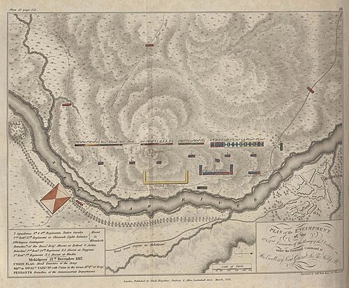 Plan of the encampment at Mahidpur, 21 December 1817.
