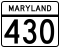 Maryland Route 430 marker