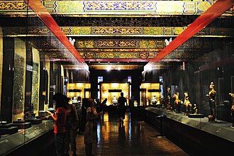 Exhibits on display in the corridor connecting the Hall of Literary Glory and the Hall of Main Respect