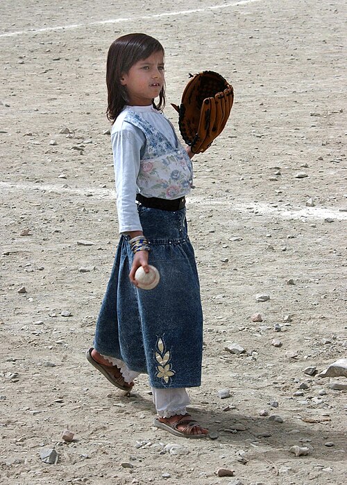File:Afghan girl playing baseball in 2002.jpg