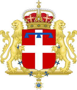 Arms as Crown Prince as knight of the Order of the Seraphim