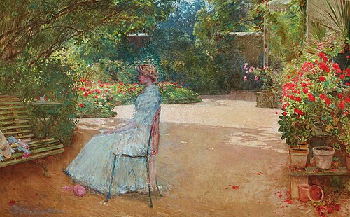 The Artist's Wife in a Garden, Villiers-le-Bel (1889)