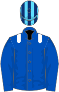 Royal blue,white epaulettes,ltAnd dkBlue striped cap