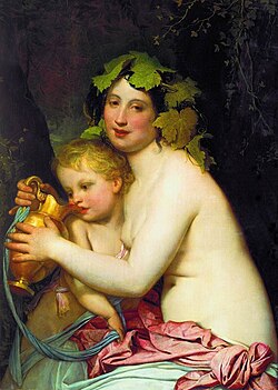 Bacchante Plying a Cupid with Wine (1828)