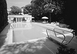 The White House swimming pool in 1992