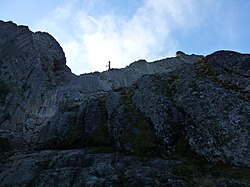 View from the base of the scrambling route up Pilot Rock