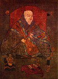 Portrait of Emperor Uda in ceremonial robes seated on a chair