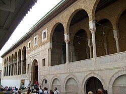 The exterior eastern façade of the mosque, with its 17th-century loggia