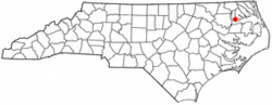 Location of Edenton, North Carolina