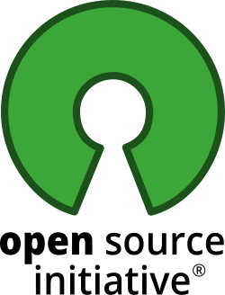 large green "C" rotated 90 degrees clockwise to form a sort of key hole marked with small circled "R" indicating a registered trademark and the words "open source" beneath