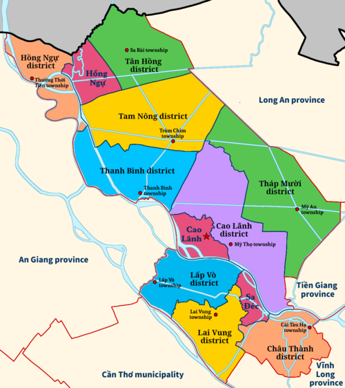 Location of Tân Hồng districton Đồng Tháp province map.