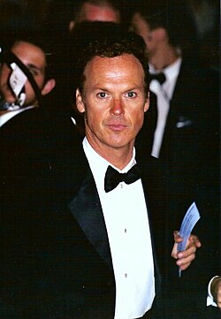 Cropped photograph of Michael Keaton at the 55th Cannes Film Festival