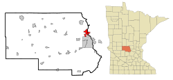 Location of Sartellwithin Stearns and Benton Countiesin the state of Minnesota