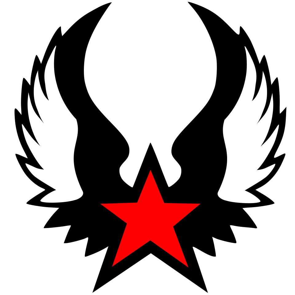 File:Estrella roja alada.svg