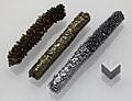 Vanadium crystal bar and 1 cm3 cube