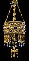 Image 62Detail of the votive crown of Recceswinth from the Treasure of Guarrazar, (Toledo-Spain) hanging in Madrid. The hanging letters spell [R]ECCESVINTHVS REX OFFERET [King R. offers this].  (from History of Spain)