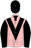 Pink, black V, sleeves and cap