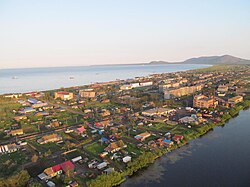 Aerial view above Ossora