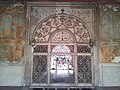Marble screen with the scale of justice