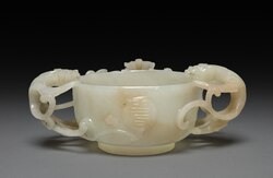Jade libation cup, Qing dynasty, 1661–1722 CE