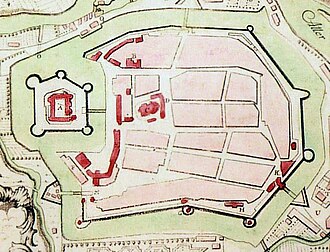 Map of the island  fortifications before 1762
