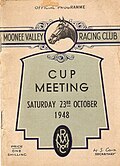 1948 W. S. Cox Plate racebook front cover