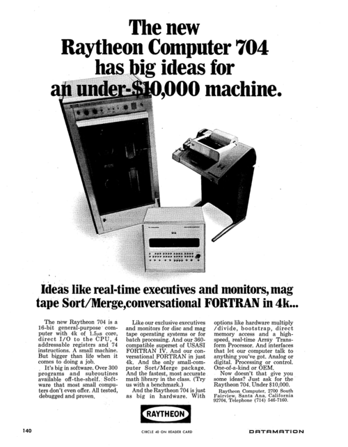 File:Raytheon 704 advertisement Datamation December 1969.png