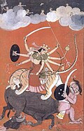 Image 20Mother Goddess A miniature painting of the Pahari style, dating to the eighteenth century. Pahari and Rajput miniatures share many common features. (from History of painting)