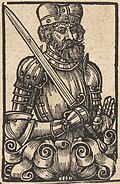 Algirdas with Gediminas's Cap, painted in 1578