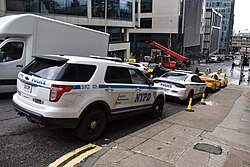A large armored vehicle on a city street