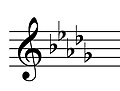 D-flat Major key signature