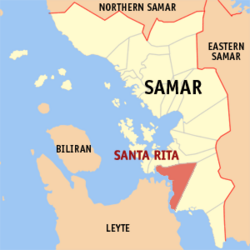 Map of Samar with Santa Rita highlighted