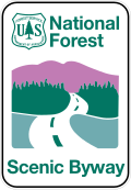 National Forest Scenic Byway marker