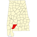 State map highlighting Monroe County