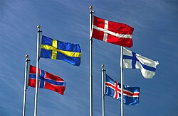 Flags in the Nordic cross family