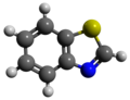 Ball-and-stick model of benzothiazole
