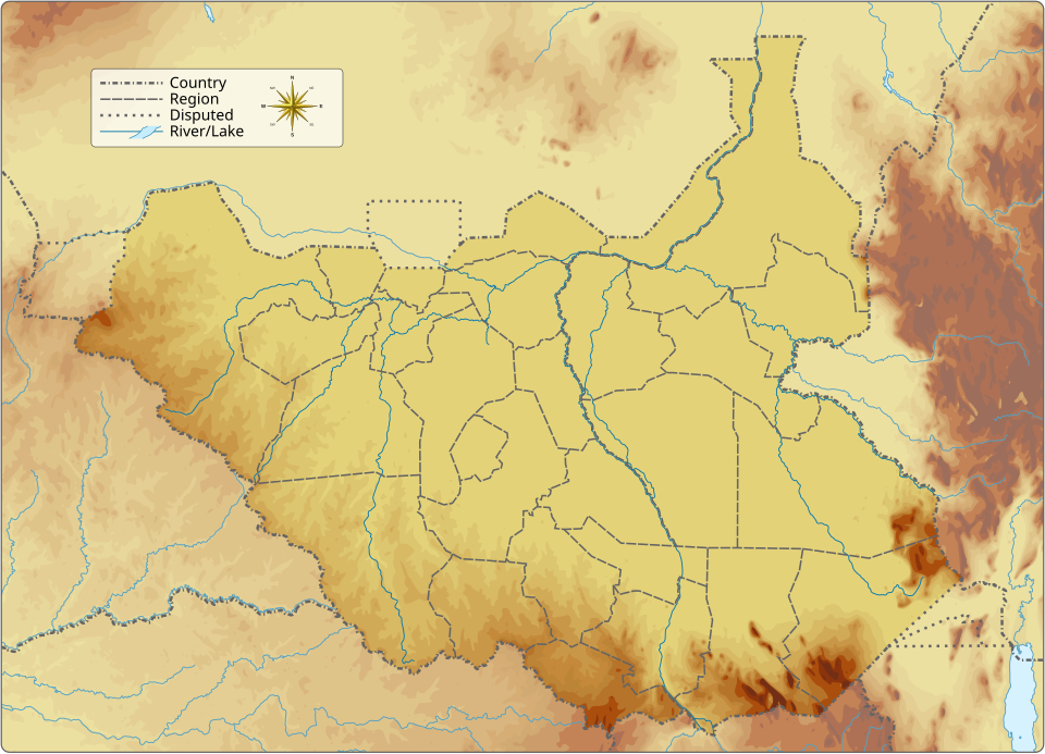 File:South Sudan topographic map.svg