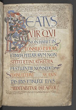 Decorated capital in psalter