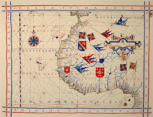 Nautical chart, by Fernão Vaz Dourado