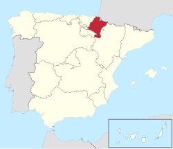 Location of Navarre in Spain