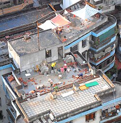 Flat roofs, some of them terrace roofs, Haikou City, Hainan, China