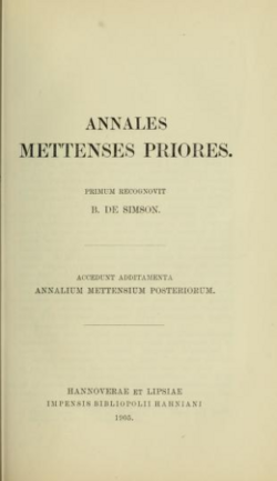 Frontispiece of the Annales Mettenses priores