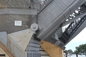 Hinge on the Sydney Harbour Bridge was used during construction of the bridge, and now accommodates thermal expansion and contraction of the bridge
