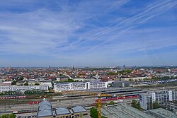 Ostbahnhof and Haidhausen seen from Werksviertel (2019)